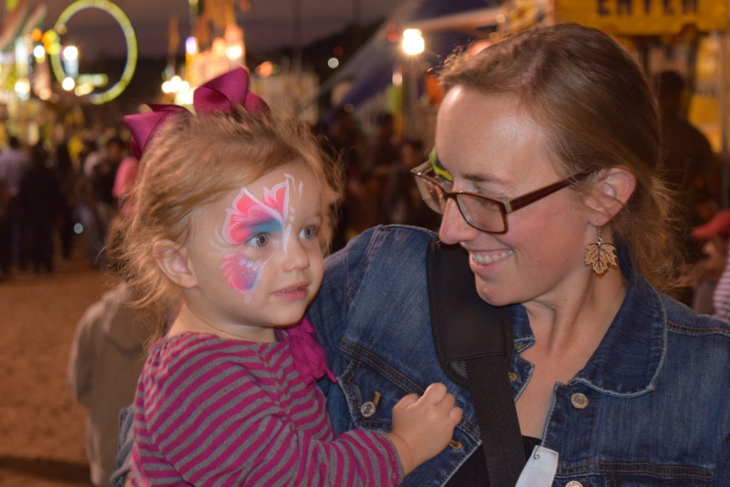 kid with face painted